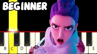 takedown kpop demon hunters fast and slow easy piano tutorial beginner
