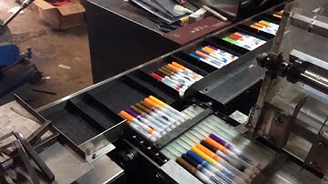 Automatic marker pen cartoning machine   +86 13968873552 www.packmachineschina.com