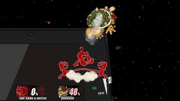 Ssf2 game and watch 15 hit combo (reuploaded so no horrible noise)