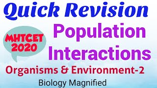 Quick Revision of Biology for MHTCET 2020 on organisms and Environment-2 | Ecology for MHTCET 2020