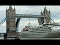 Massive Cruise Ship passes through the London Tower Bridge| Opening & Closing #londontowerbridge