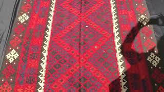 6x9 Red Kilim Rug Handwoven Flateweave Wool Area Rug 1 8m x 2 7m 5 9ft x 8 9ft