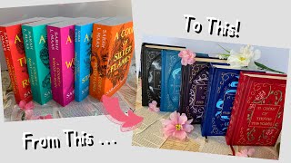 REBINDING The ACOTAR series by Sarah J Maas Into LEATHER Bound Books! [DIY, Bookbinding]