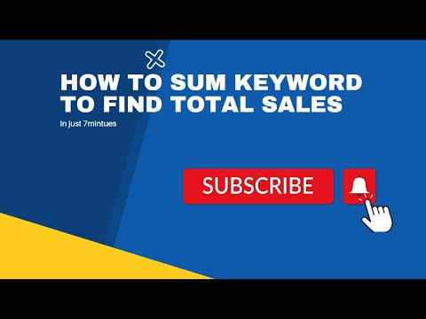 How to SUM keyword to find total sales || Amrita