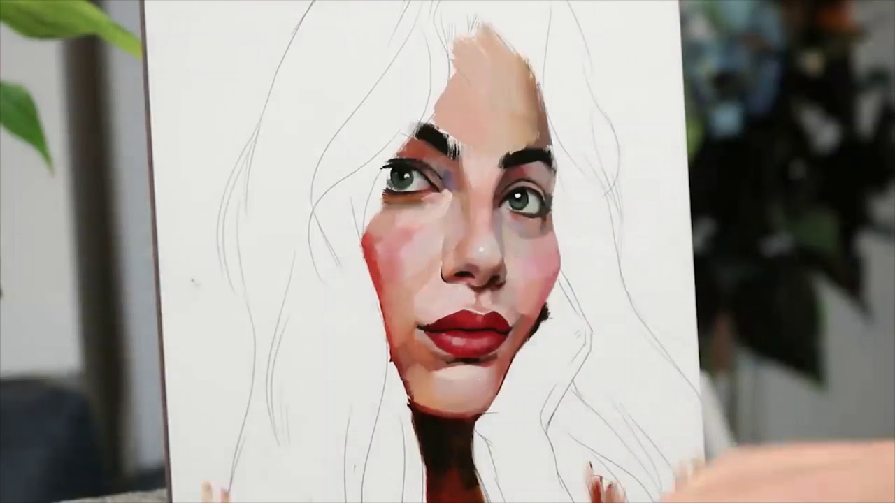 5 easy steps for portrait painting - YouTube