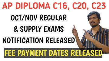 AP DIPLOMA C23,C20,C16 REGULAR AND SUPPLY EXAMS 2025 FEE PAYMENT AND EXAM DATES NOTIFICATION RELEASE