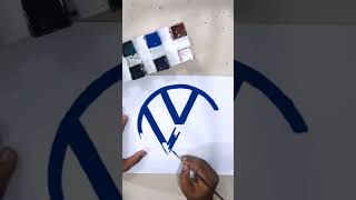 How to draw the Volkswagen logo #Volkswagen #Shorts