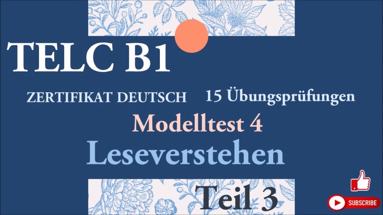 B1 Prüfung Modelltest Mit Lösung Pdf Download TELC B1 - Zertifikat Deutsch - 15 übungsprüfungen- Leseverstehen B1