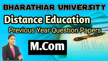 M.Com voorgaande jaren VRAAG-papers || SDE Bharathiar University door Dr.Rekha