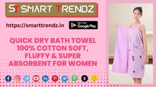 Quick Dry Bath Towel 100% Cotton Soft, Fluffy & Super Absorbent for Women screenshot 3