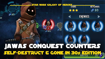Counter Jawas in Conquest with Self-destruct & Gone in 30s Data Disk Set | SWGOH