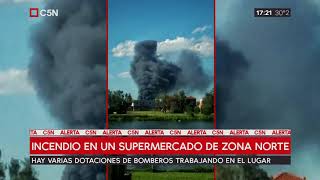 Incendio en un supermercado de zona norte