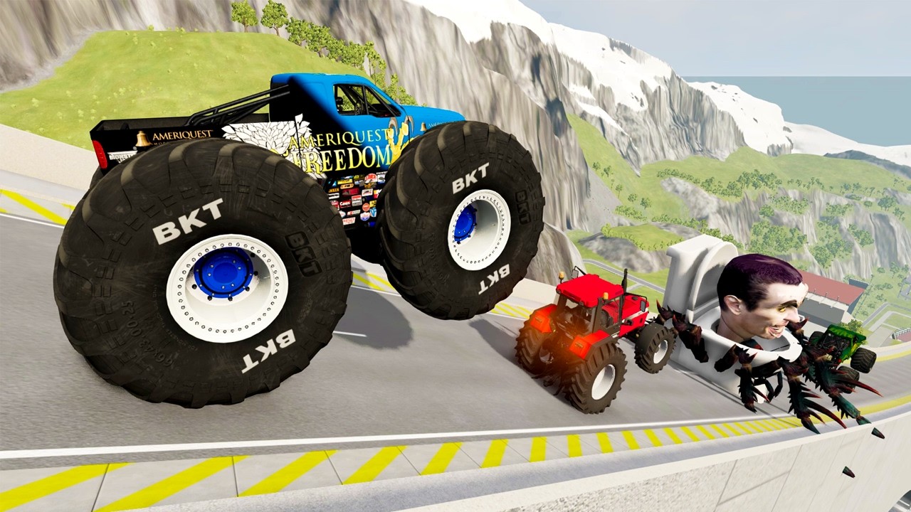 BNG Drive - Epic High Speed Monster Truck Jumps Crashes #010 - BeamNG Drive