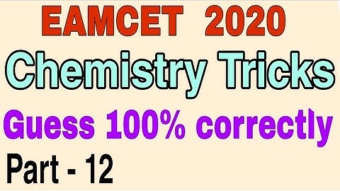 EAMCET 2026 - Chemistry Cheat Codes And Tricks