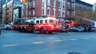 FDNY Engine 60 And Ladder 17 Leaving A Call In Mott Haven, Bronx