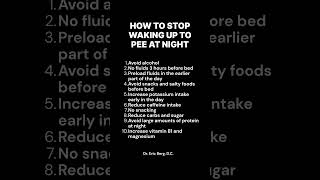 How to Stop Waking Up to Pee At Night