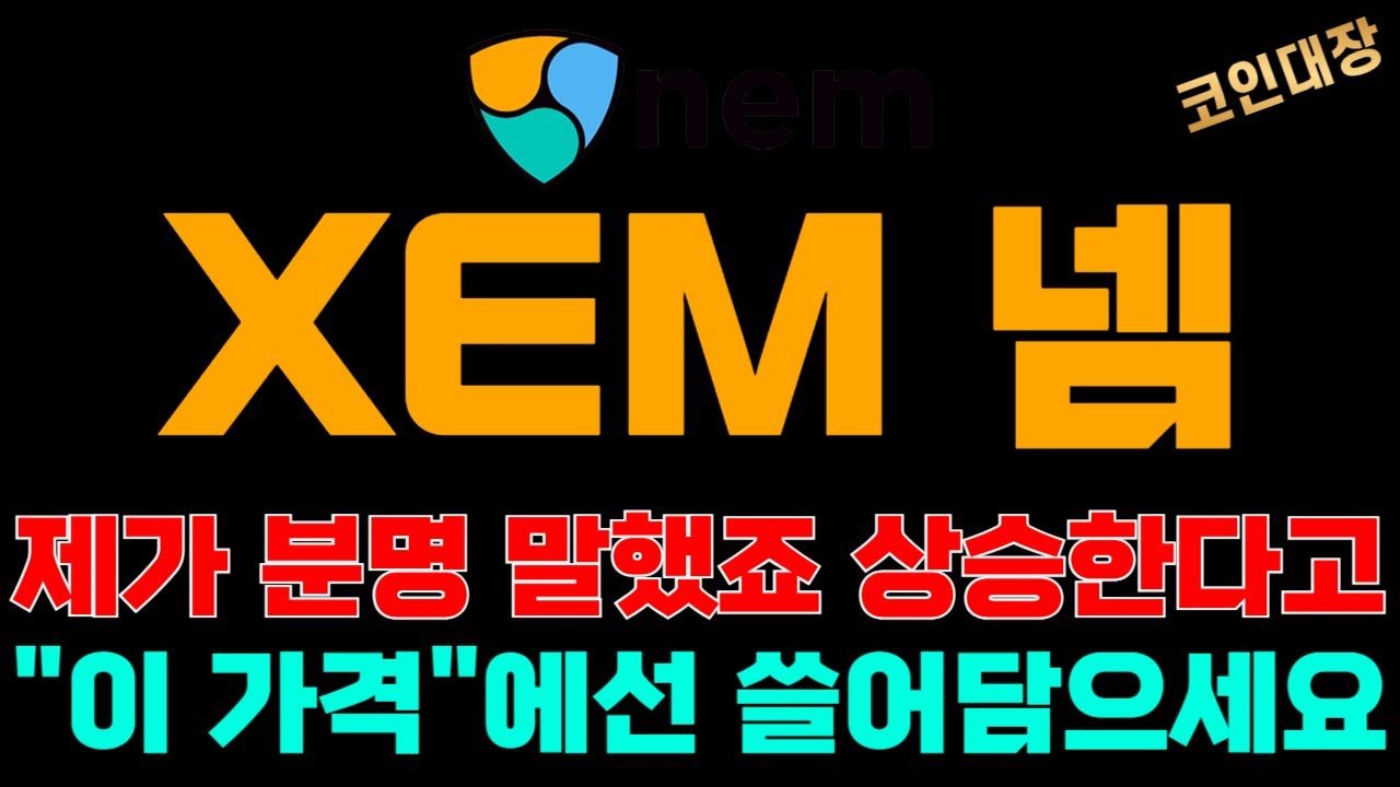 XEM 넴 코인전망] 제가 분명 말했죠 상승한다고, 