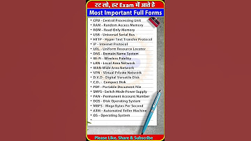 computer GK | Computer related Full Form | #computer ​#4thgrade #gk