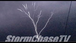 Slow Motion Upward Lightning! 240fps high speed video