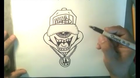 How to draw a one eye cartoon -  graffiti character -  easy for the kids