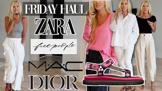 Friday Haul  | Zara &amp; Free People Try On | DIOR Sandals | Tom Ford Sunglasses