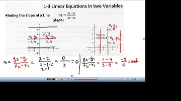 Pre-Calculus 1-3 Linear Equations in Two Variables