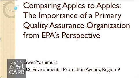 Day 1: Fundamentals of Ambient Air Monitoring - Comparing Apples to Apples
