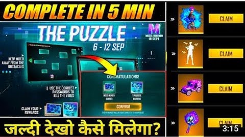 FREE FIRE NEW EVENT -THE PUZZLE EVENT - NEW EVENT FF - how to complete the puzzle event #ahtram_gami