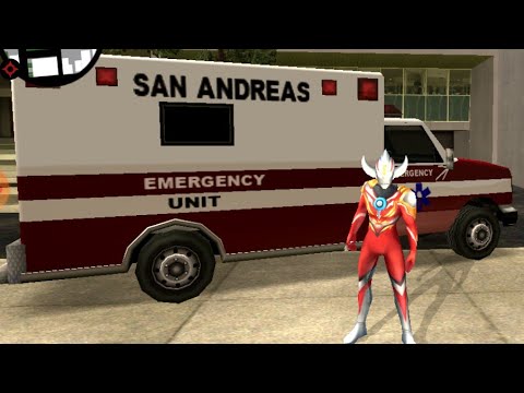 Ultraman ORB api naik mobil truk  ambulan keren warna  merah 
