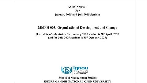 IGNOU | MMPH 005 | Solved assignment | 2025 | MBA |