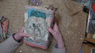 Junk Journal flip through - Coral Green Teal - The 100 Journals Project - Journal: 002 Kim Newberg