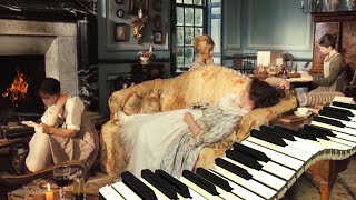 Pride & Prejudice with Soft Music [ASMR] 🎹 Piano, Rain and Fireplace 🎶 Read, Study, Relax 📚 screenshot 2