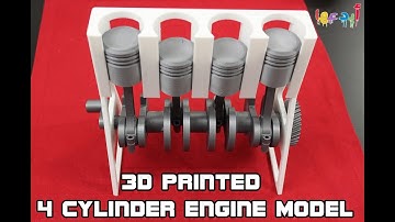 3D printed 4 cylinder engine model