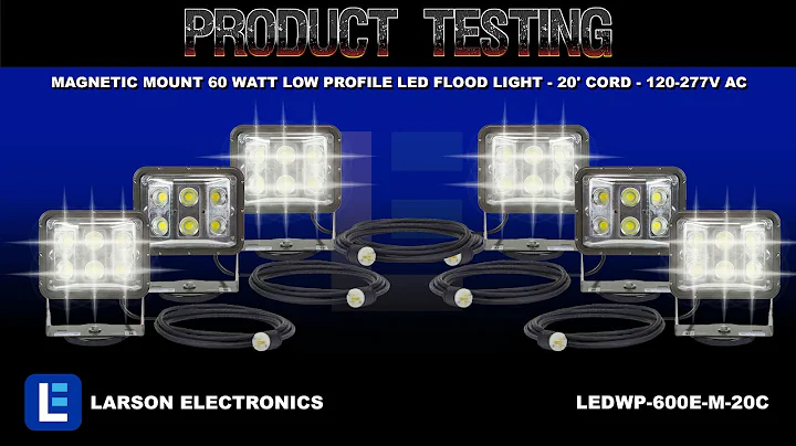 Magnetic Mount 60 Watt Low Profile LED Flood Light - 20' Cord - 120-277V AC