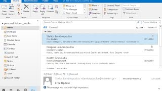 Display shortcuts on the folder pane and deactivate the reading pane.