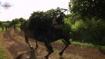 Boston Dynamics Legged Squad Support System (LS3) Carrying Load for Soldiers