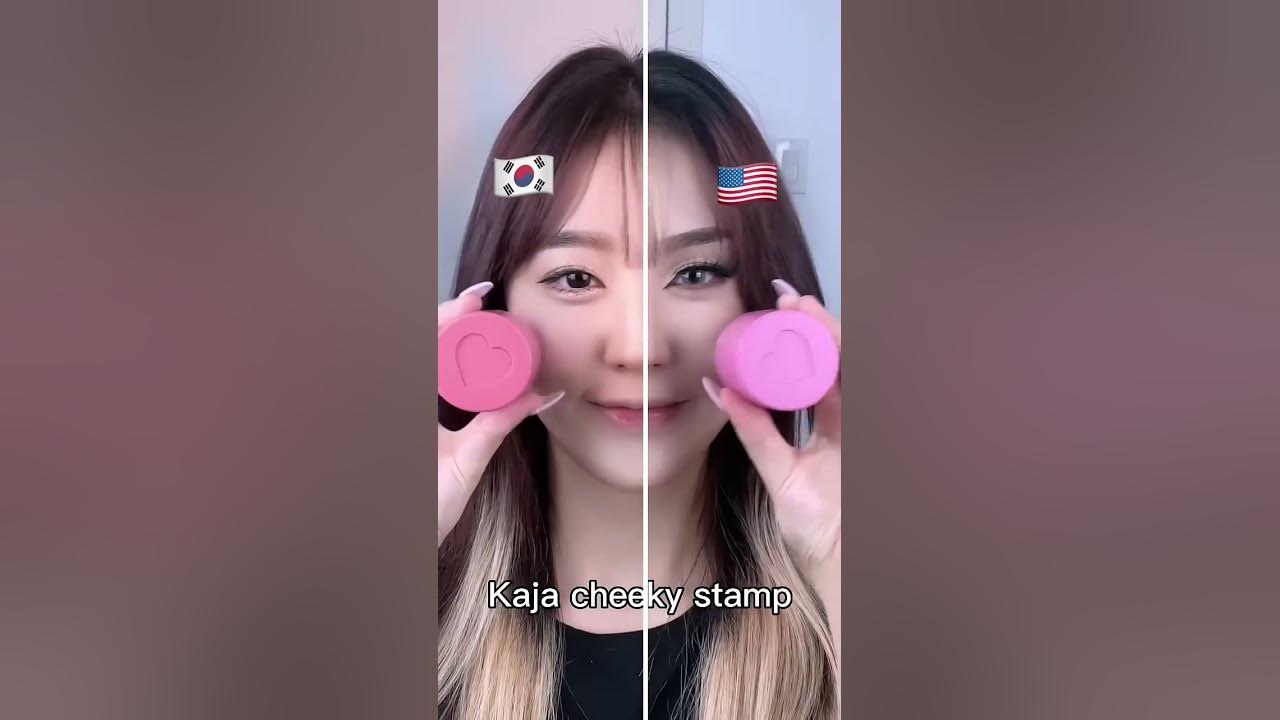 [Full tutorial on my channel] 🇰🇷vs🇺🇸 makeup with Kaja Beauty! 풀 튜토리얼 보러오세용👀