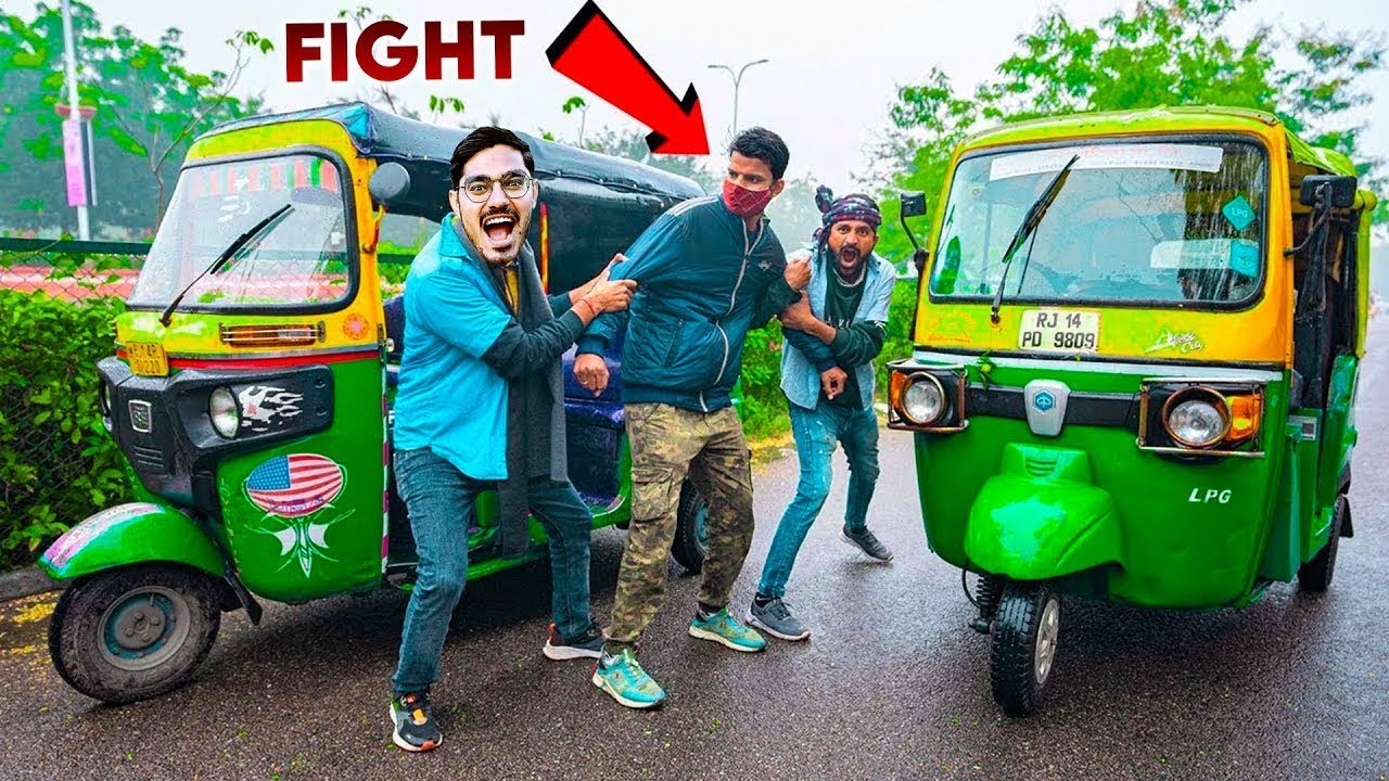 Auto Rickshaw Fight For Money In Public Prank   Hilarious Public Reactions