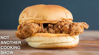 the SPICY ITALIAN FRIED CHICKEN sandwich with CALABRIAN CHILI MAYO