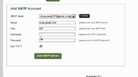 iAutoblog Tutorials - How to setup a Gmail SMTP account inside of iAutoblog