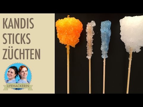 Kandis Zucker selber machen I Rezept für Kandis-Sticks I Gefärbter Kandiszucker