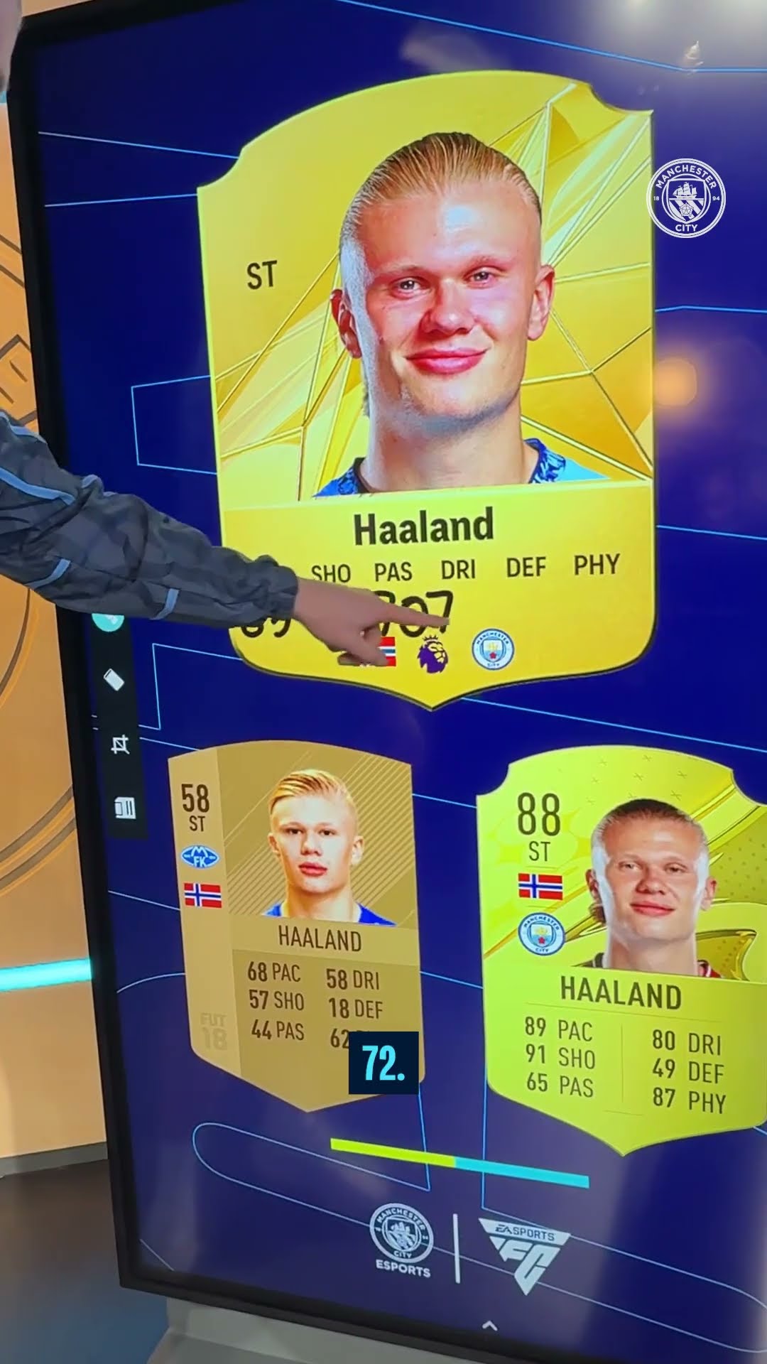 Erling Haaland predicts his 2034 FC Rating! ⚽️? #Haaland #ManCity #Football #Shorts