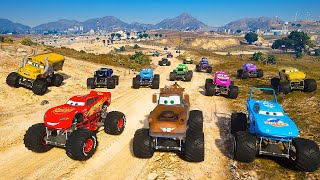 Race Crazy Cars Monster Trucks - McQueen Monster Truck Mater The King Cruz Ramirez Miss Fritter