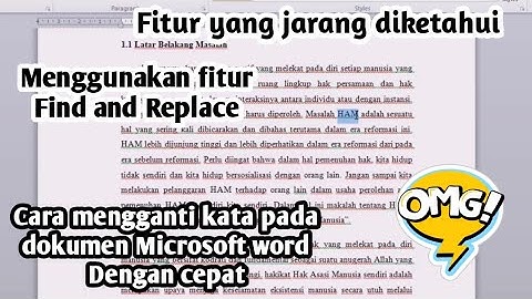 Cara menggunakan fitur Find and Replace di Microsoft word | fitur untuk mengganti kata dengan cepat