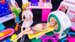 9 Minutes Satisfying Unboxing Barbie Pregnant Doll Gives Birth，Cute Nurse Medical Center Playsets