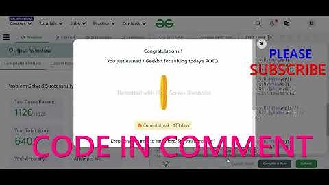 GFG POTD 21/02/2024 IN C++ MOST IMPORTANT INFORMATION | CODE IN COMMENT #geeksforgeeks #gfg #potd