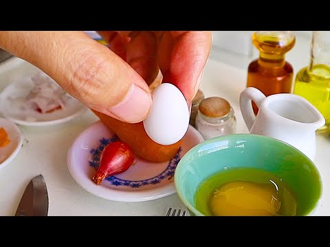 Japāņu Omurice | Reālistisks mini virtuves komplekts | Miniatūra ēdiena gatavošana | ASMR gatavošana