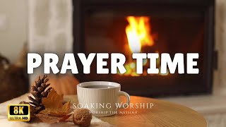 Cozy Autumn Fireplace for Prayer 🍂 Soaking in God's Presence Peaceful Christian Worship Instrumental