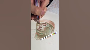 Drawing people using only a 4 color ballpoint pen! ✍️✨ #viral #art #shorts