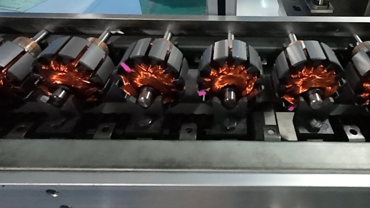 Fully automatic motor rotor production line - YouTube
